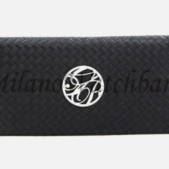 Glam Rock Black High Quality Hand Braided Techno Silk Large Travel Wallet BW1-01 - Picture 1 of 4